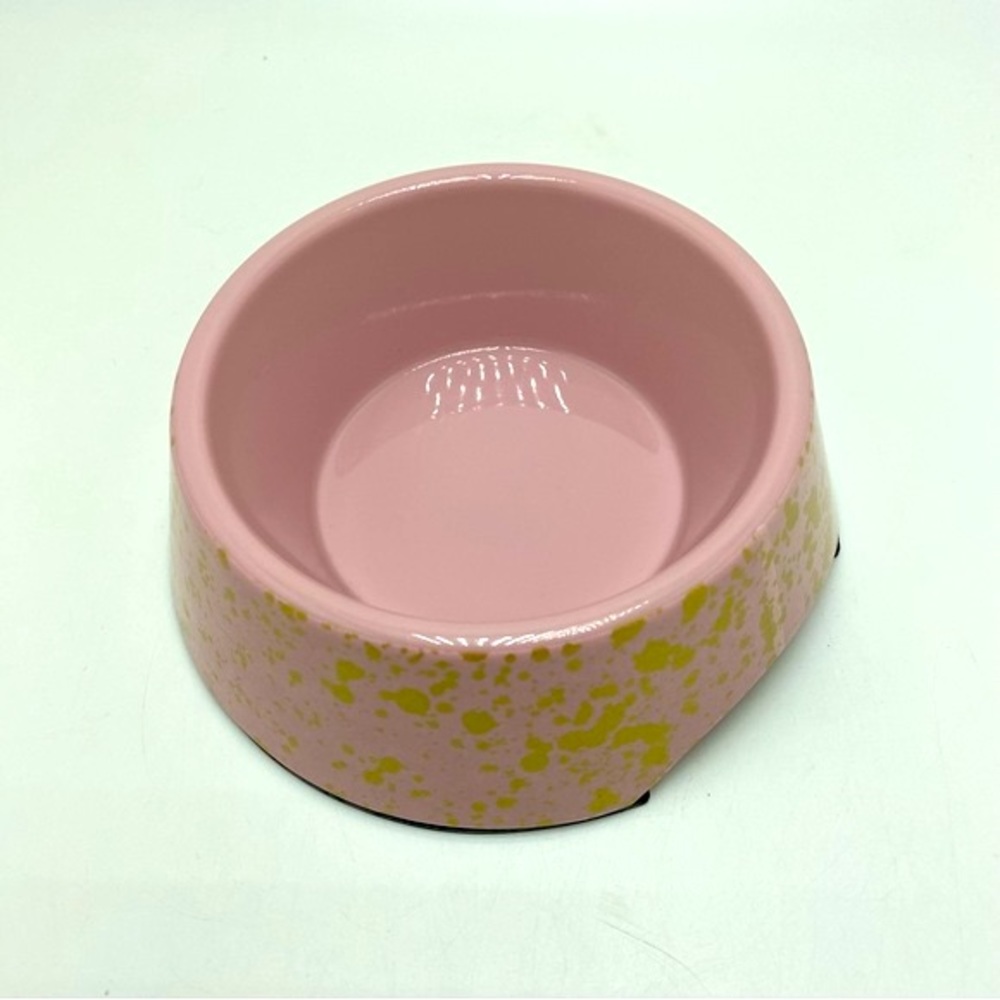 Whisker City Pink/Gold Plastic Pet Dish